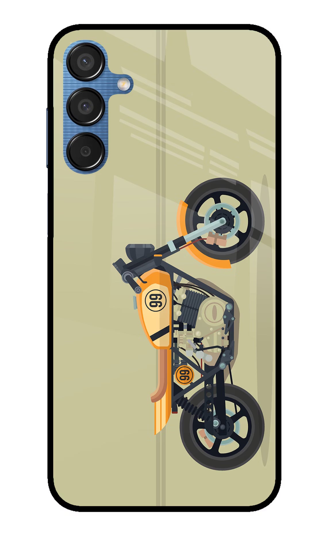 Vertical Speedster Samsung M15 5G Glass Case Back Cover by Casekaro
