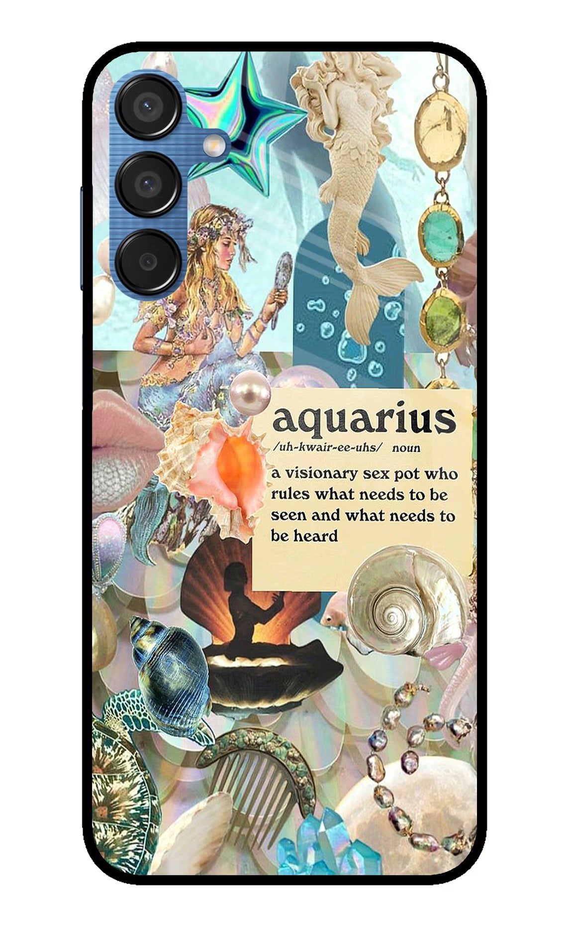 Aquarius Zodiac Samsung M15 5G Glass Case Back Cover by Casekaro