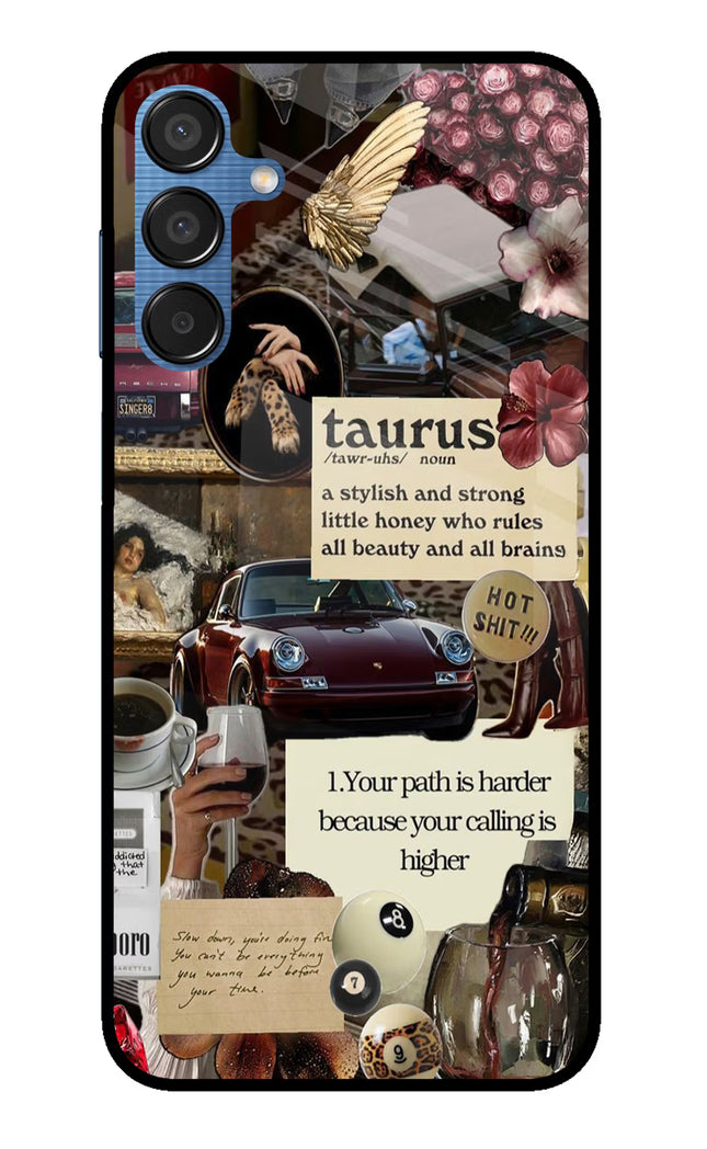 Taurus Zodiac Samsung M15 5G Glass Case