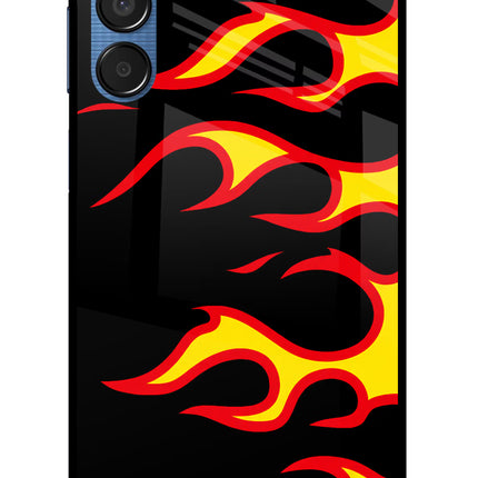 Side Sweep Flames Samsung M15 5G Glass Case