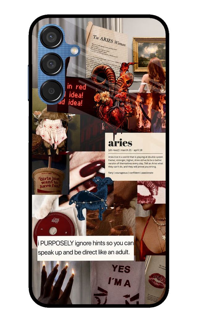 Zodiac Aries Samsung M15 5G Glass Case
