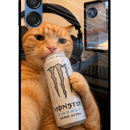 Gamer Cat Energy Samsung M15 5G Glass Case
