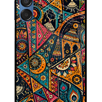 Folk Print Samsung M15 5G Glass Case