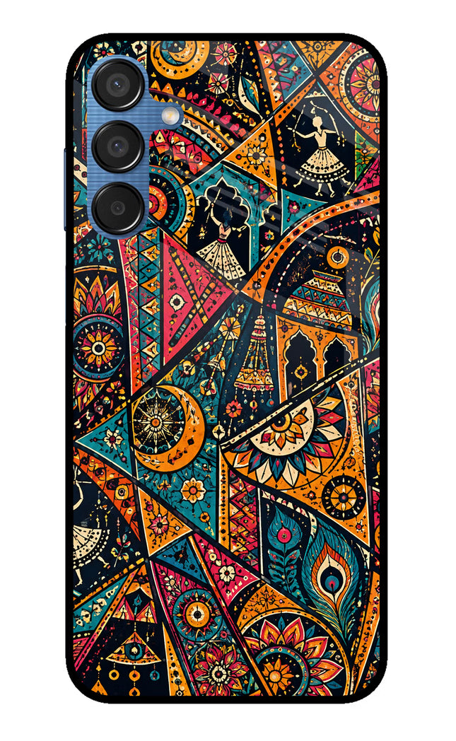 Folk Print Samsung M15 5G Glass Case
