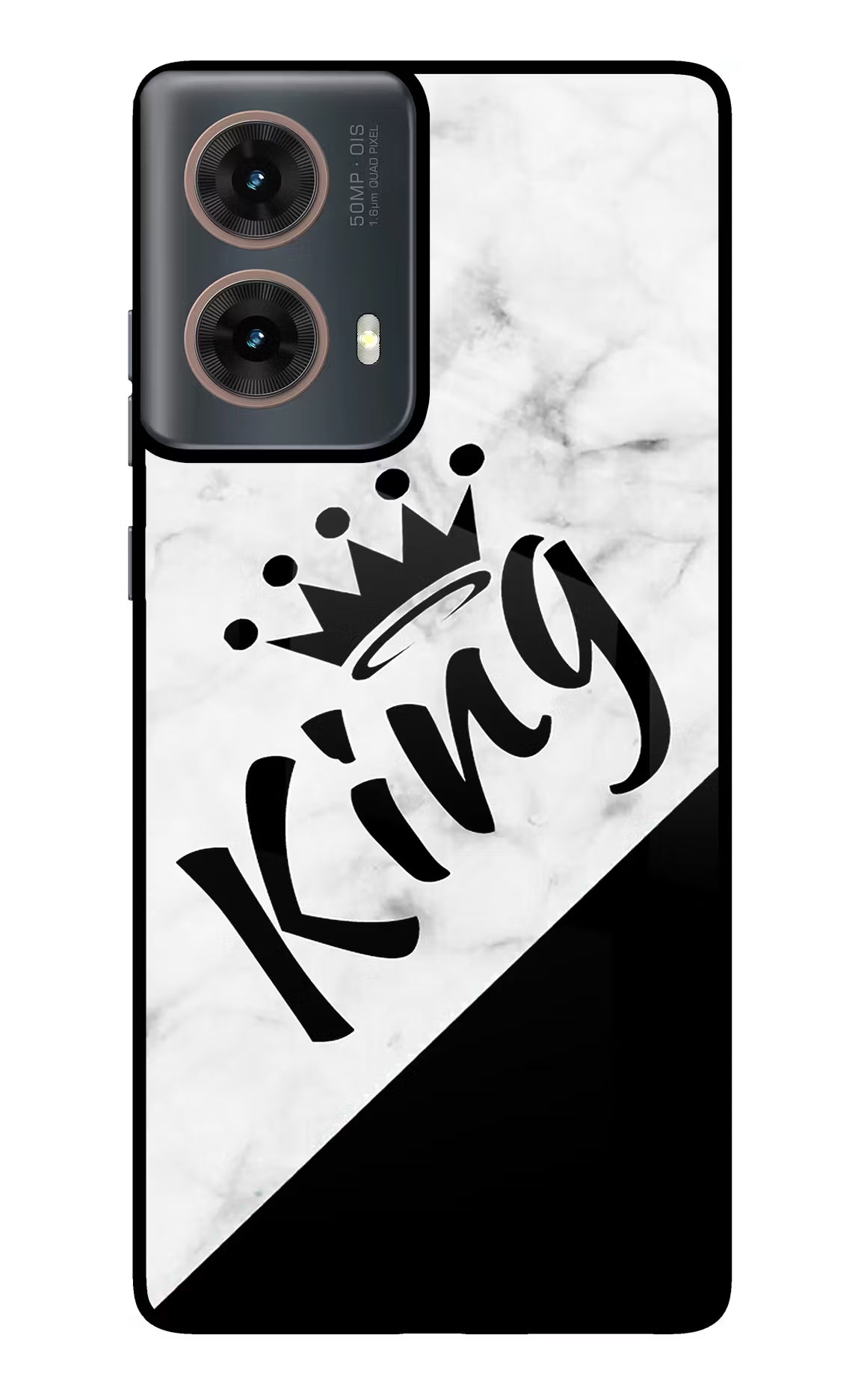 King Motorola G85 Glass Case Back Cover by Casekaro