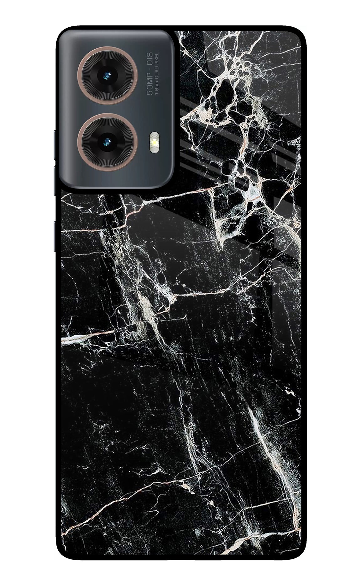 Black Marble Texture Motorola G85 Glass Case