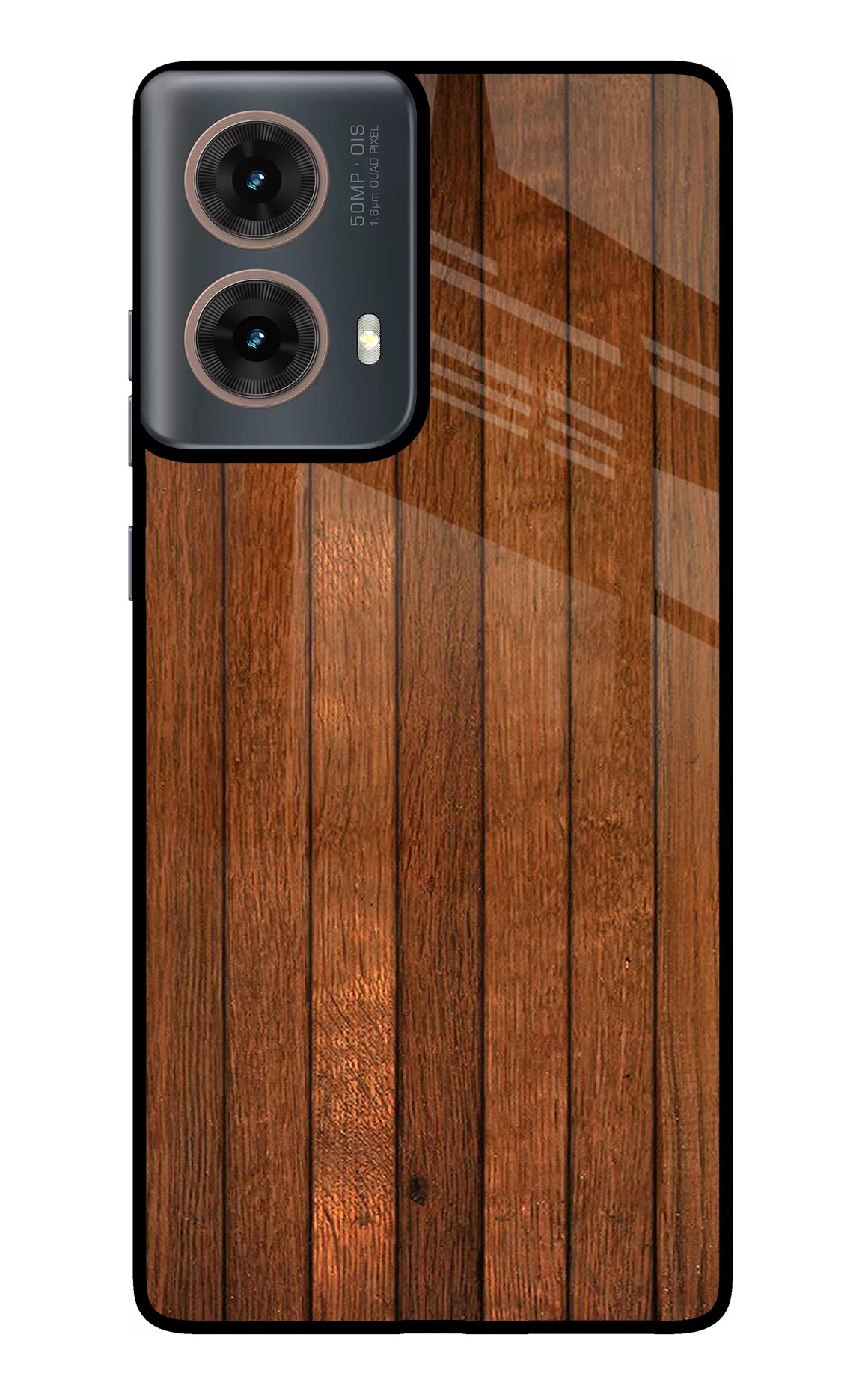 Wooden Artwork Bands Motorola G85 Glass Case