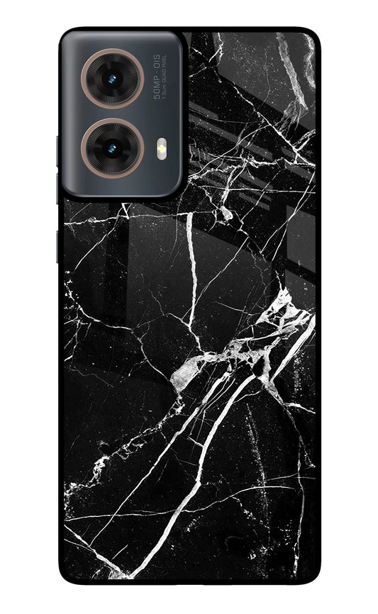 Black Marble Pattern Motorola G85 Glass Case