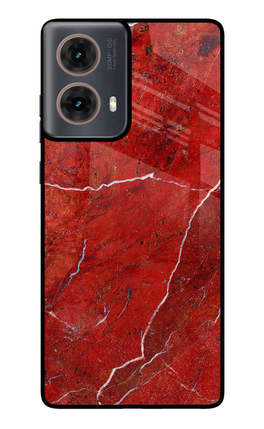 Red Marble Design Motorola G85 Back Cover, Metal case