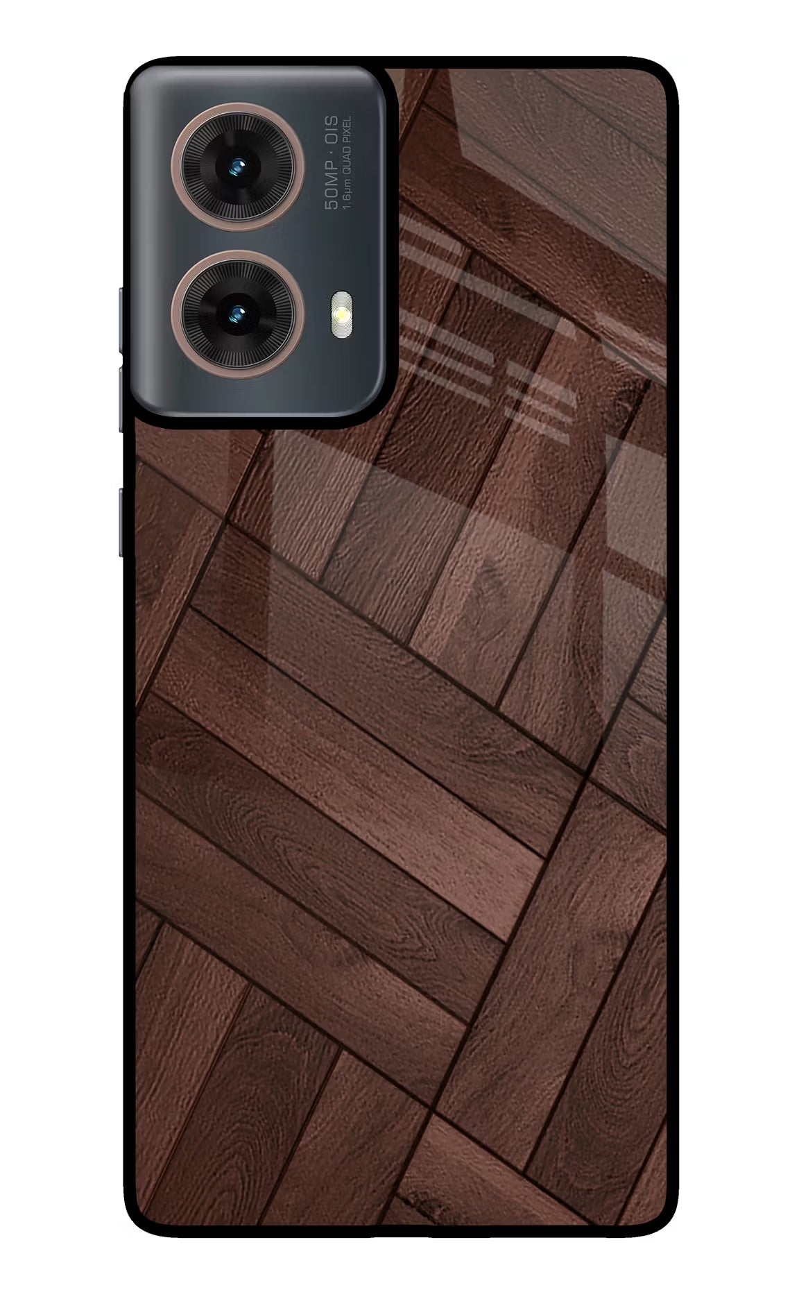 Wooden Texture Design Motorola G85 Glass Case Back Cover by Casekaro