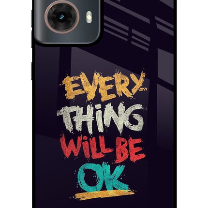 Everything Will Be Ok Motorola G85 Glass Case Back Cover by Casekaro