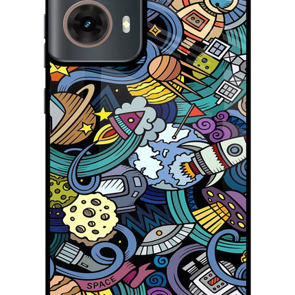 Space Abstract Motorola G85 Glass Case Back Cover by Casekaro