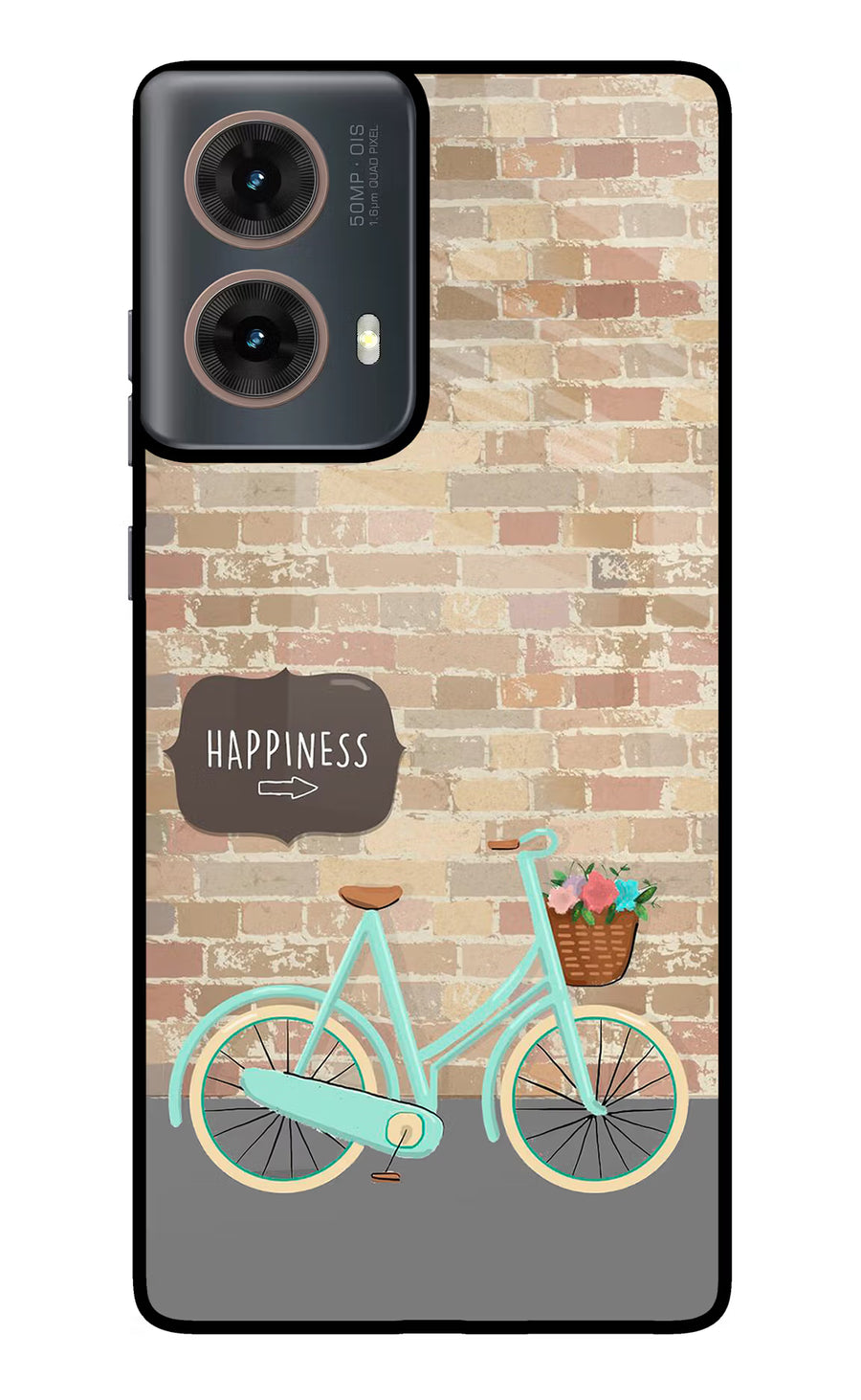 Happiness Artwork Motorola G85 Back Cover, Metal case