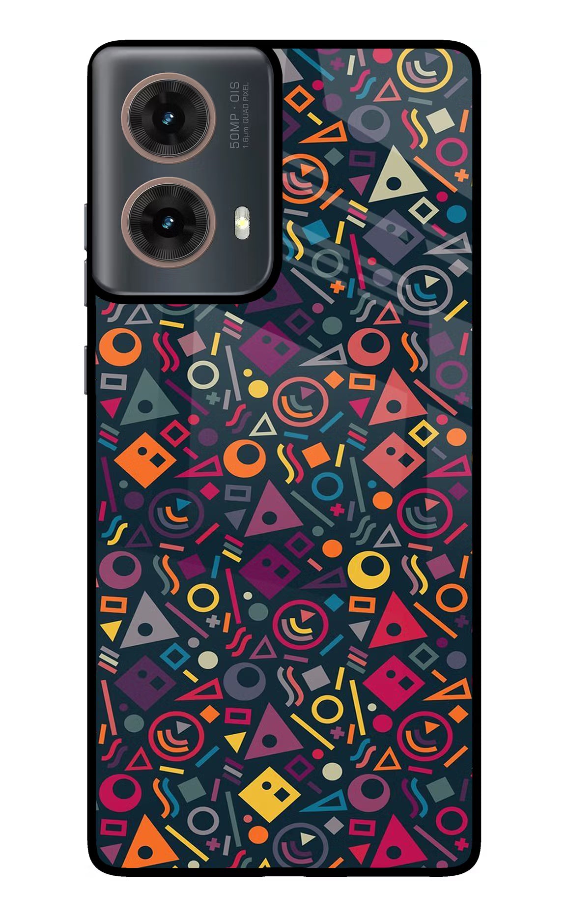 Geometric Abstract Motorola G85 Glass Case Back Cover by Casekaro