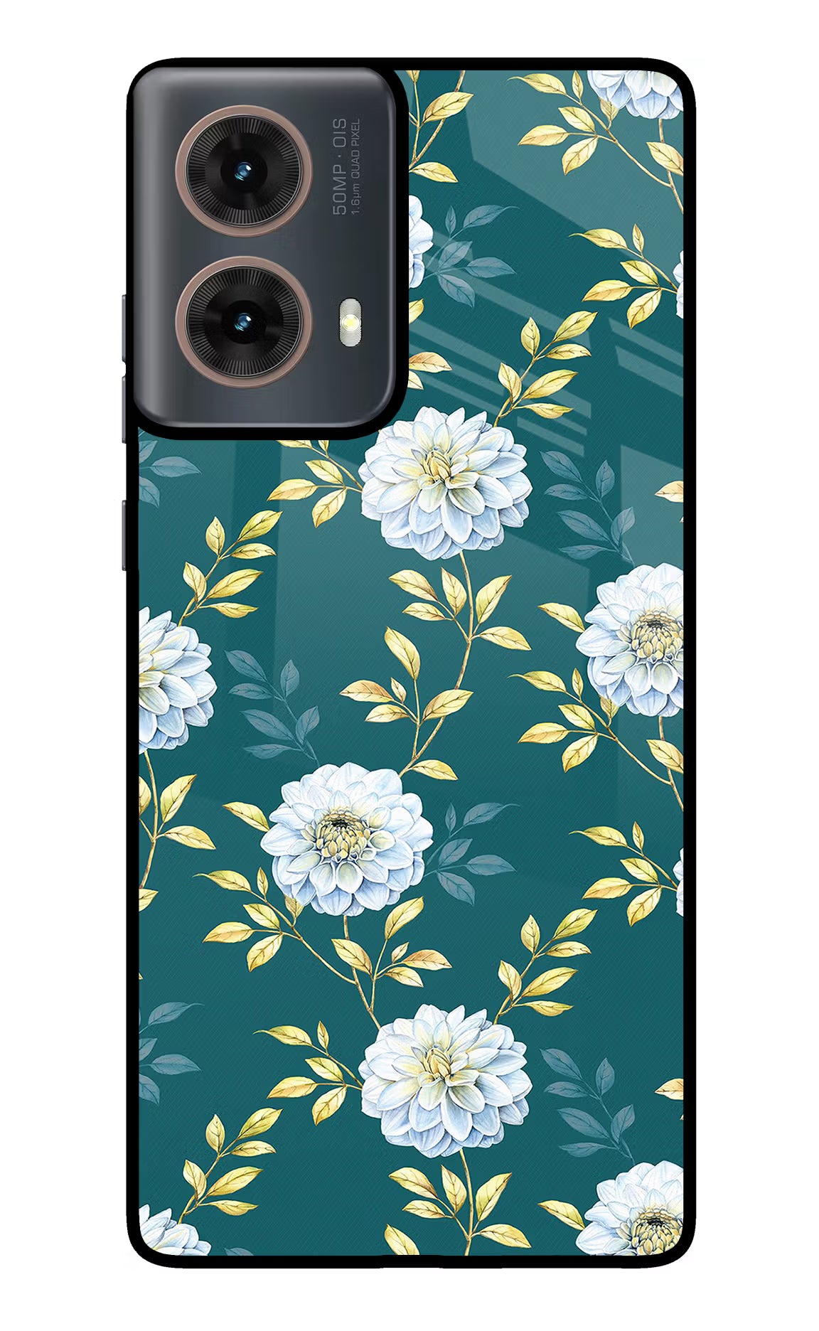 Flowers Motorola G85 Glass Case Back Cover by Casekaro