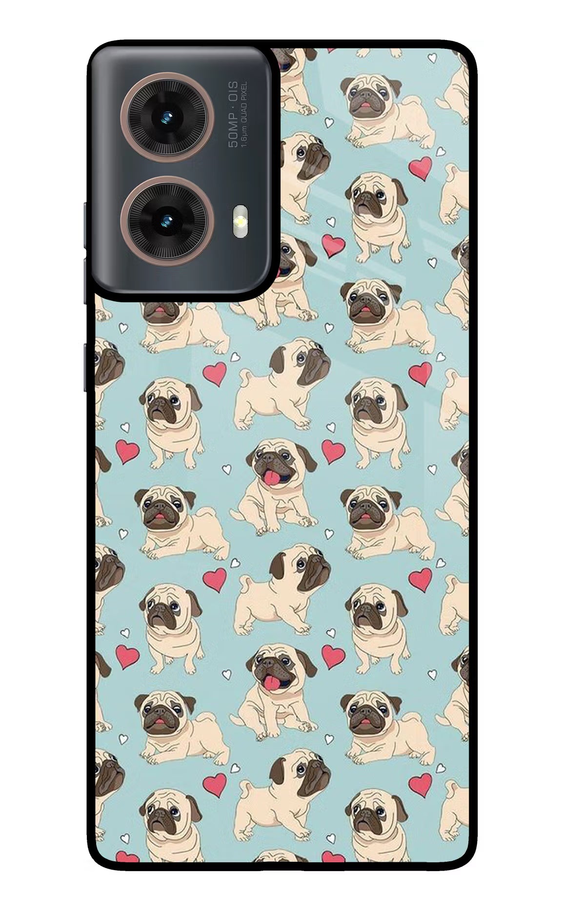 Pug Dog Motorola G85 Glass Case Back Cover by Casekaro