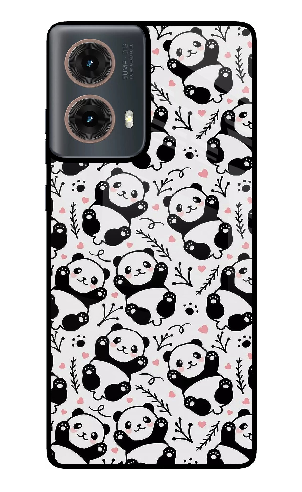 Cute Panda Motorola G85 Glass Case