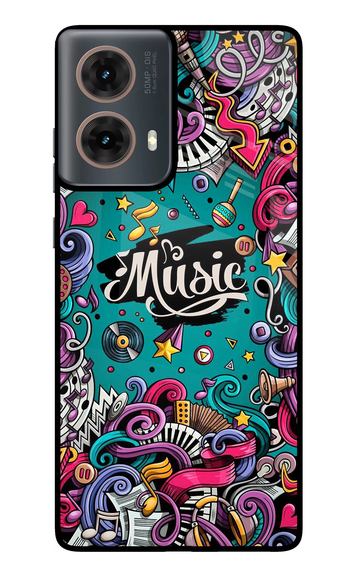 Music Graffiti Motorola G85 Glass Case