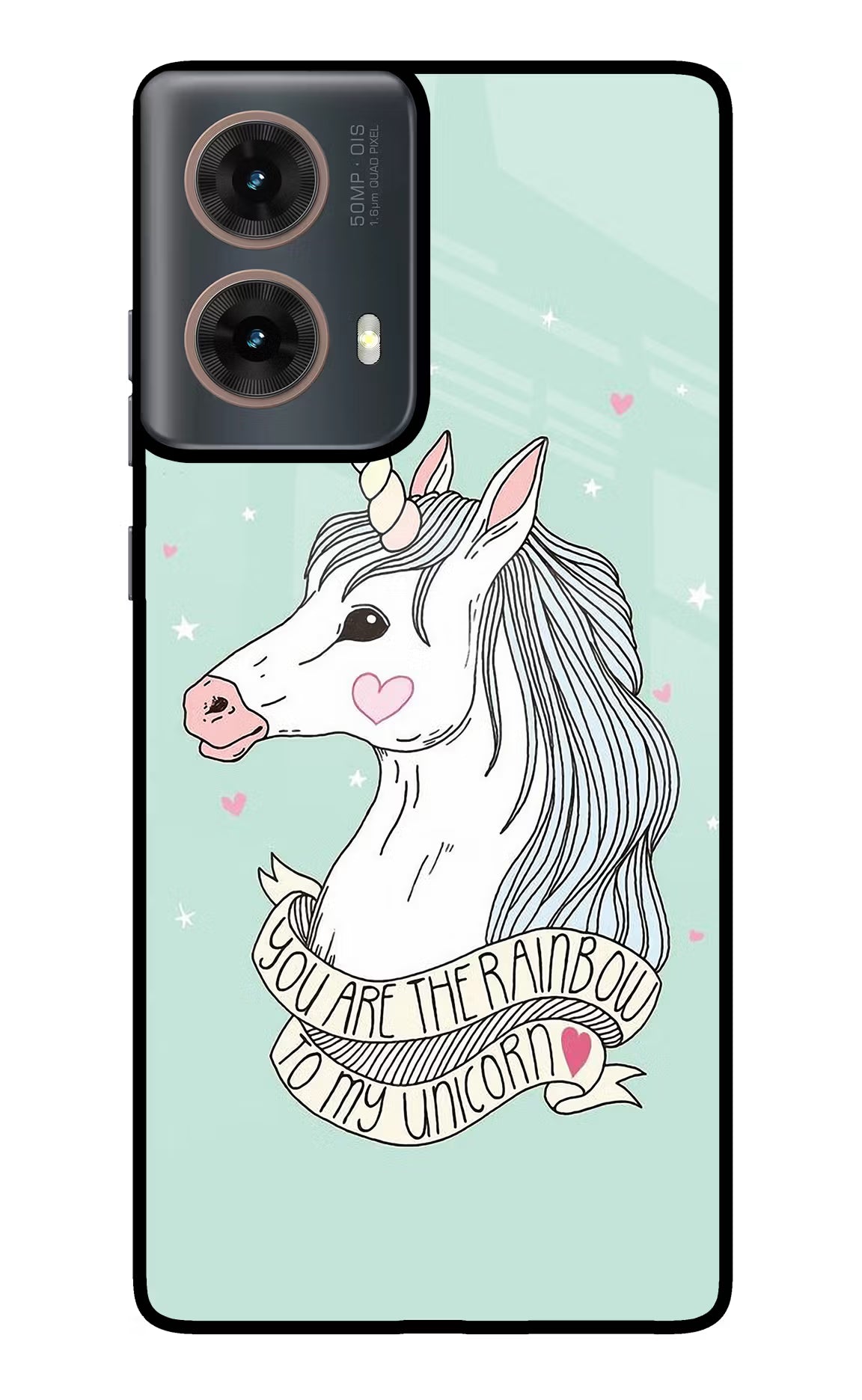 Unicorn Wallpaper Motorola G85 Glass Case Back Cover by Casekaro