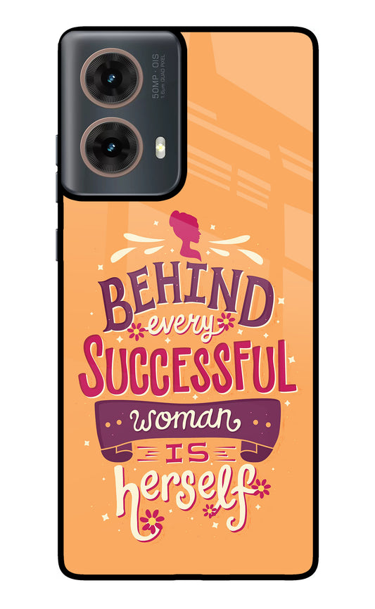 Behind Every Successful Woman There Is Herself Motorola G85 Glass Case