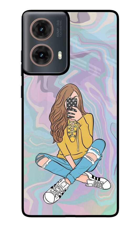 Selfie Girl Motorola G85 Glass Case