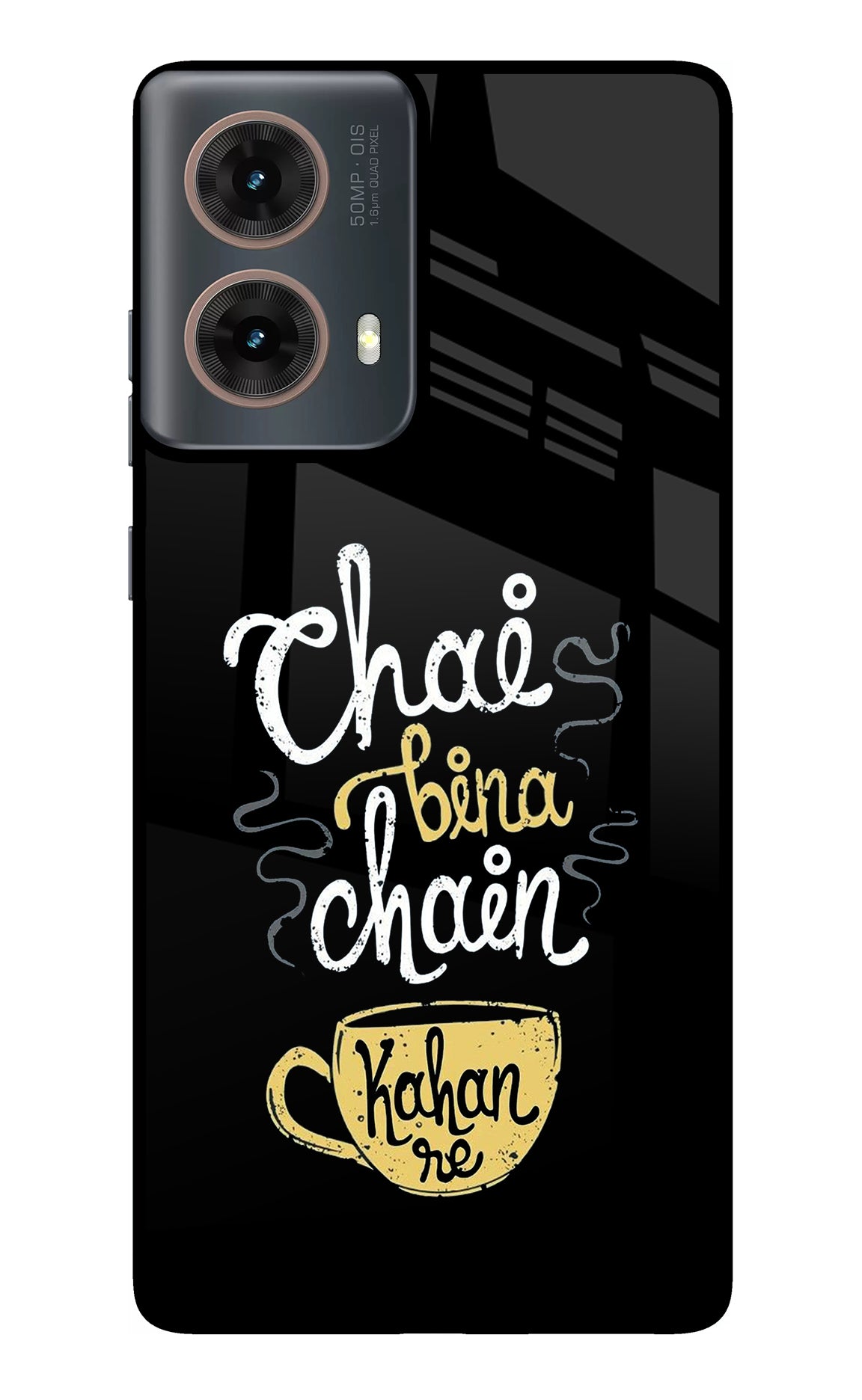 Chai Bina Chain Kaha Re Motorola G85 Glass Case