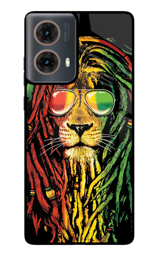 Rasta Lion Motorola G85 Glass Case