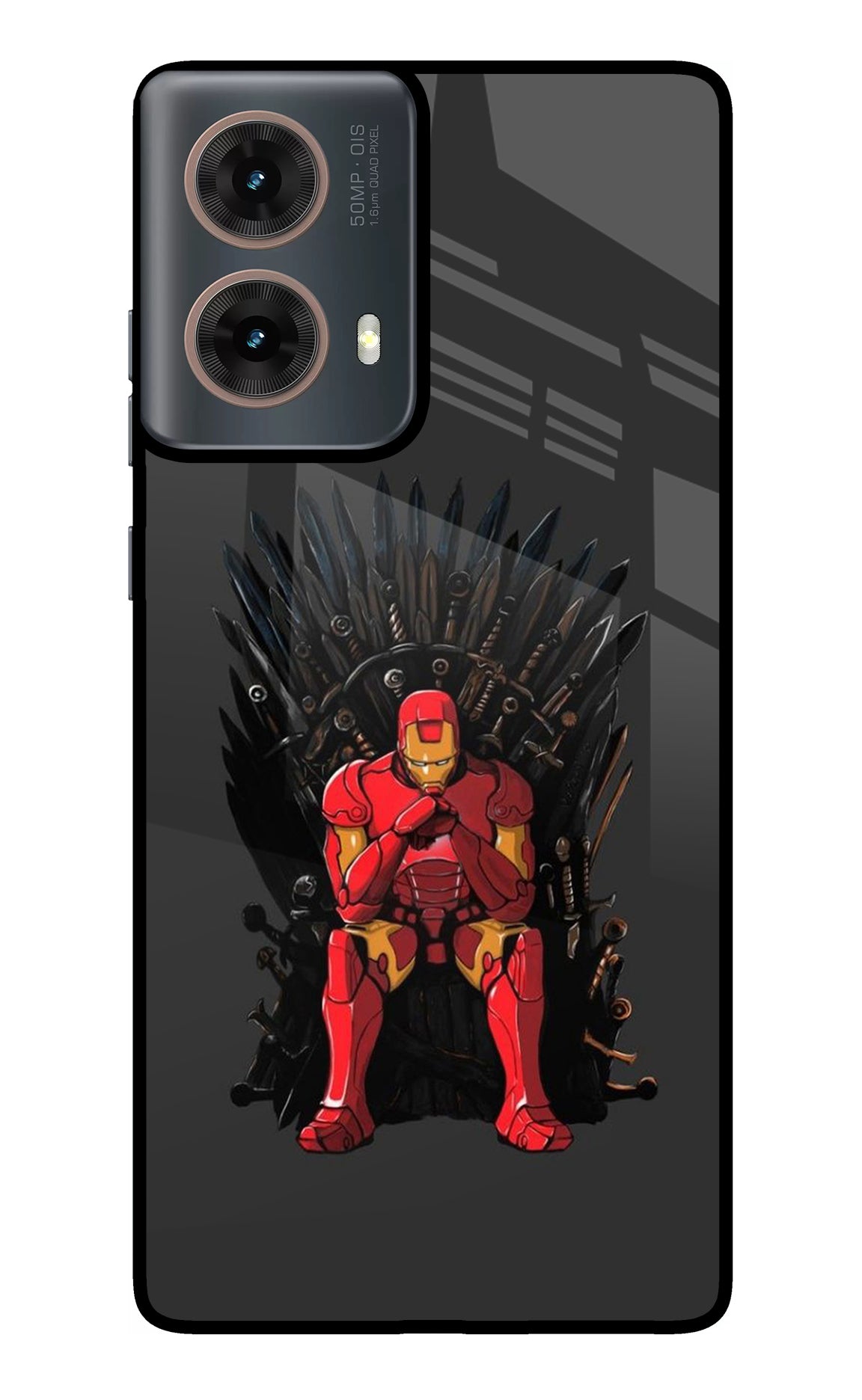 Ironman Throne Motorola G85 Glass Case