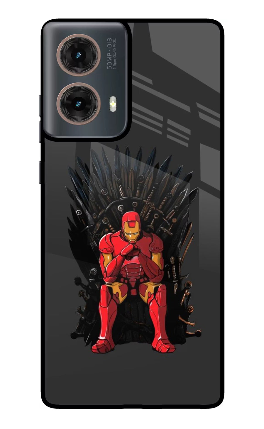 Ironman Throne Motorola G85 Back Cover, Metal case