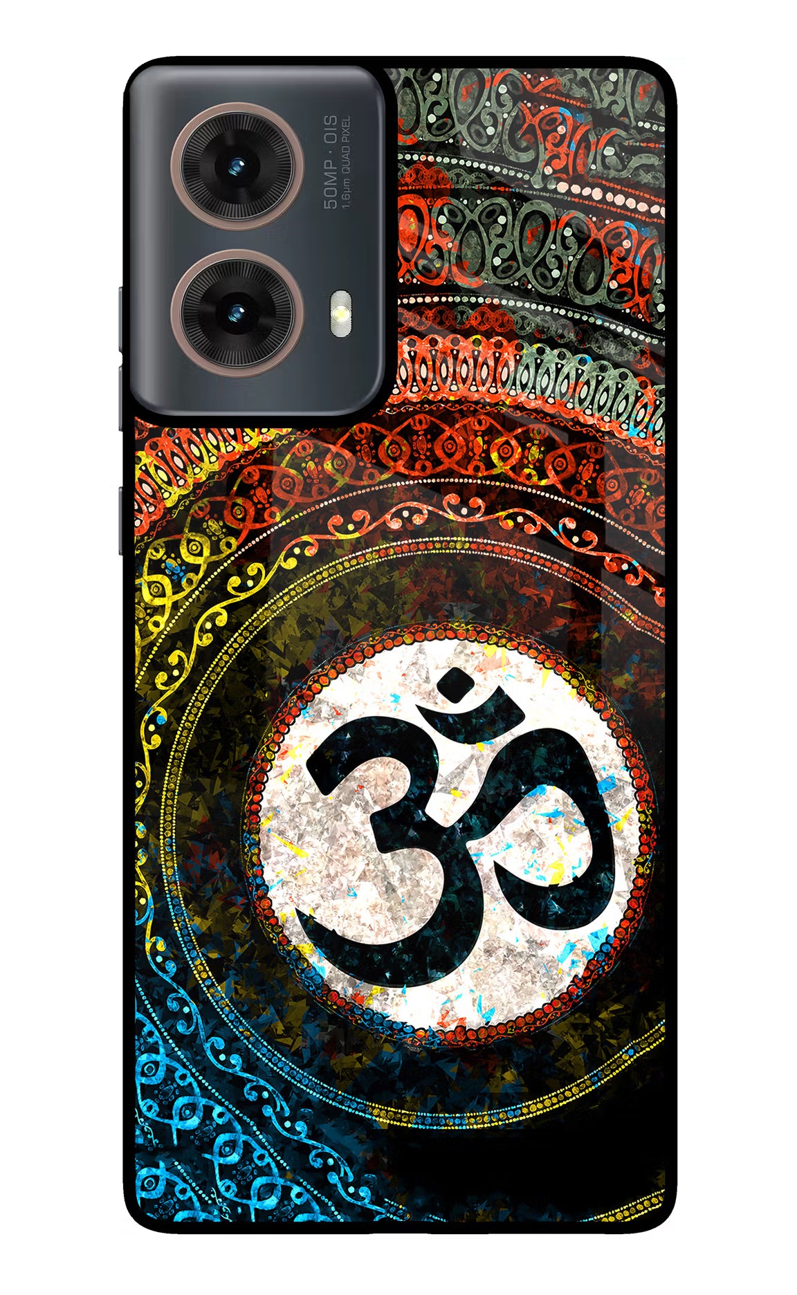 Om Cultural Motorola G85 Glass Case Back Cover by Casekaro