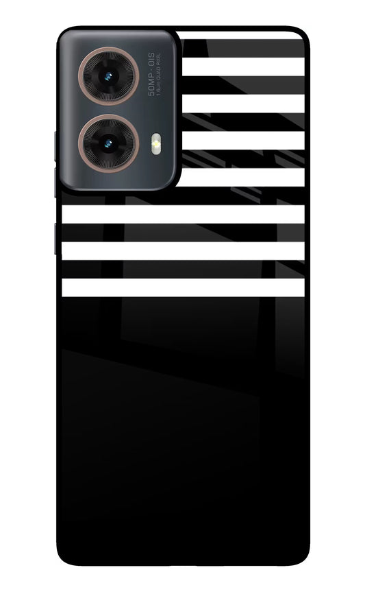 Black and White Print Motorola G85 Glass Case