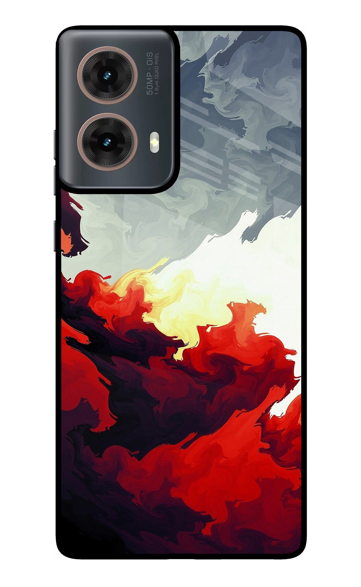 Fire Cloud Motorola G85 Glass Case