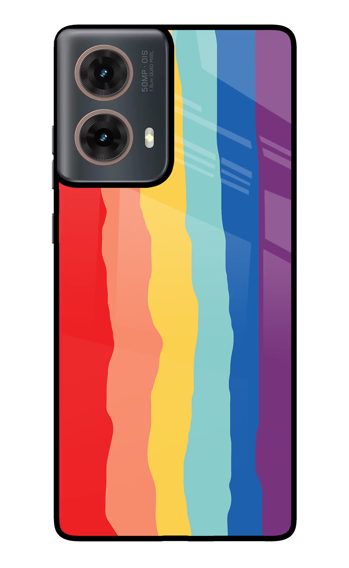 Rainbow Motorola G85 Glass Case Back Cover by Casekaro