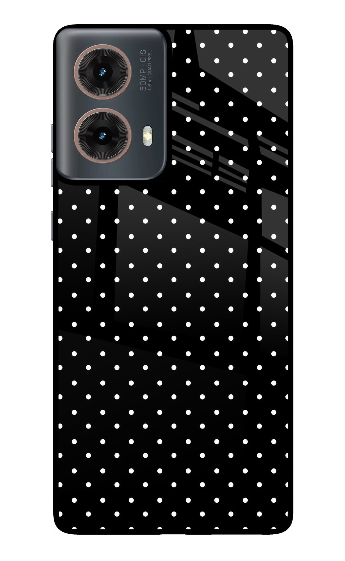 White Dots Motorola G85 Glass Case