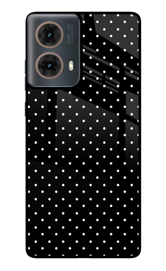 White Dots Motorola G85 Glass Case