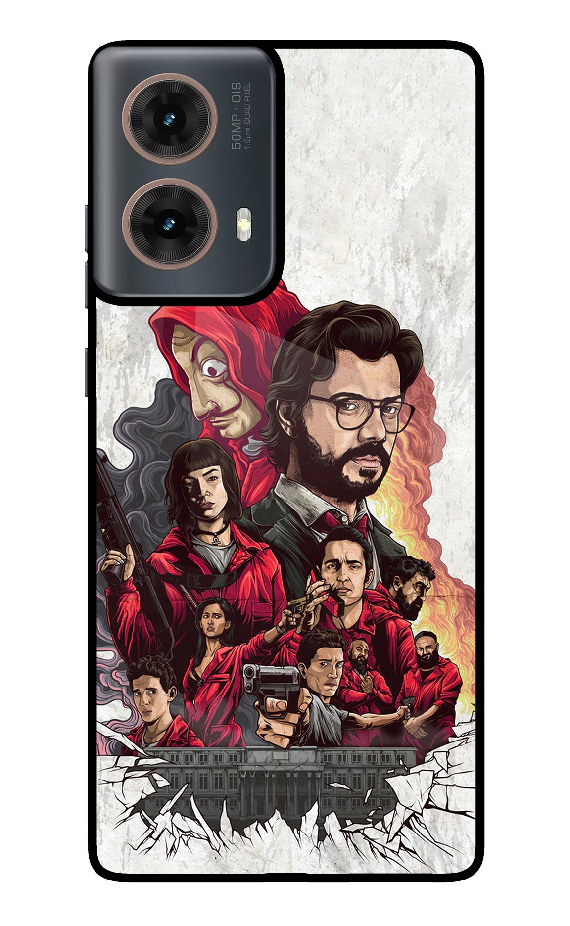 Money Heist Artwork Motorola G85 Glass Case