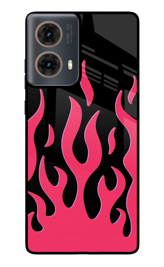 Fire Flames Motorola G85 Glass Case