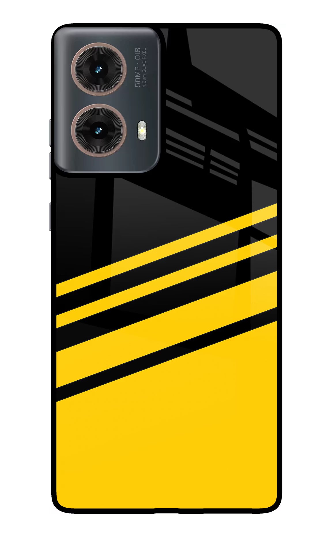 Yellow Shades Motorola G85 Glass Case Back Cover by Casekaro