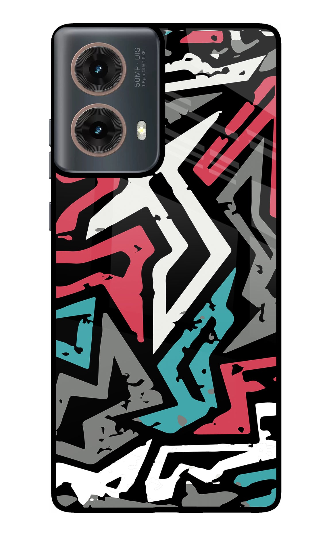 Geometric Graffiti Motorola G85 Glass Case