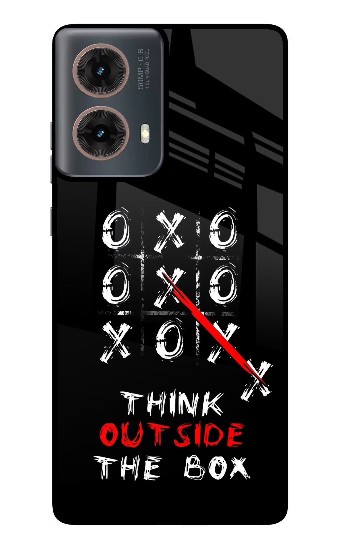 Think out of the BOX Motorola G85 Glass Case Back Cover by Casekaro