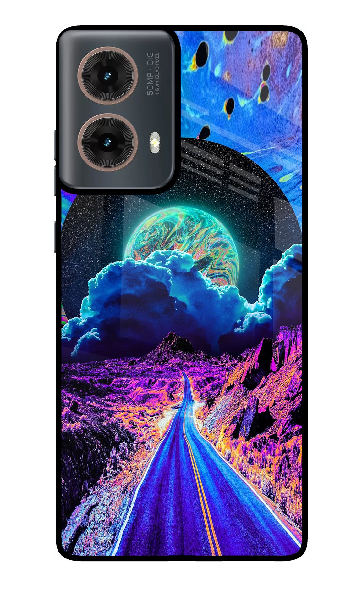 Psychedelic Painting Motorola G85 Glass Case