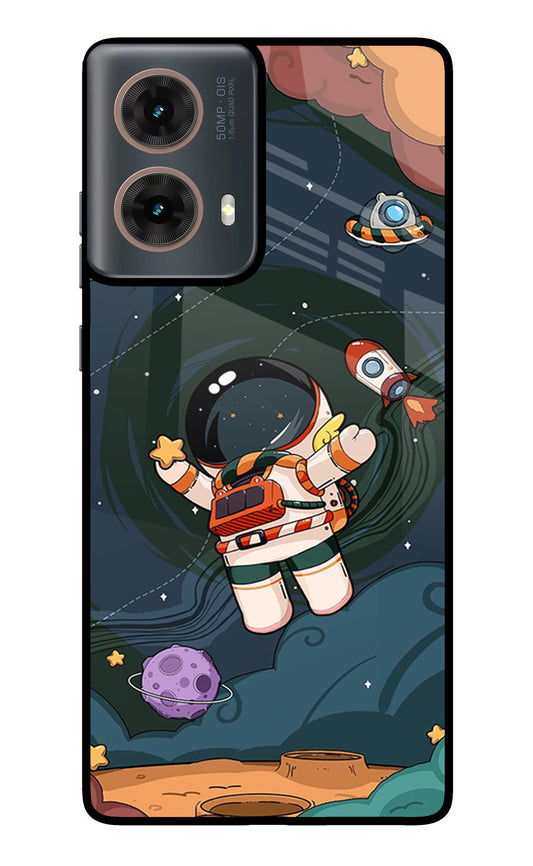 Cartoon Astronaut Motorola G85 Glass Case