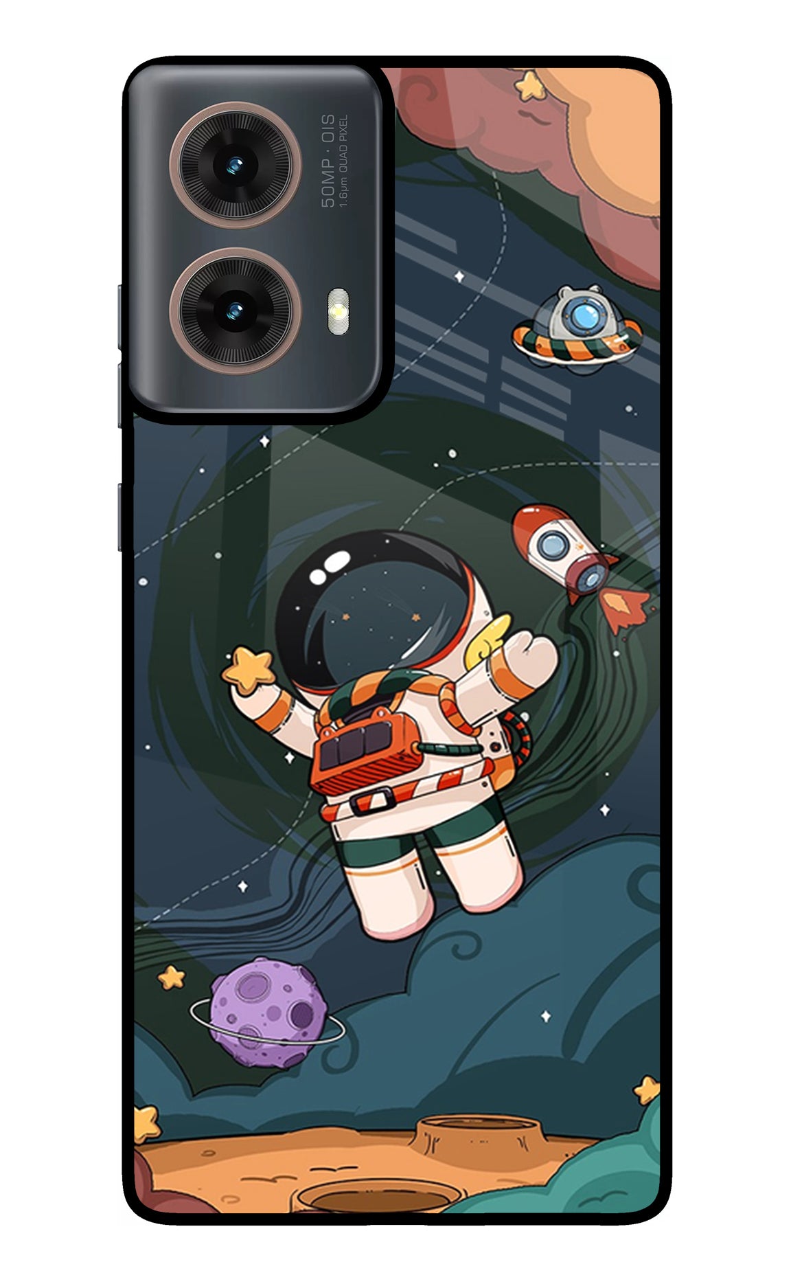 Cartoon Astronaut Motorola G85 Back Cover