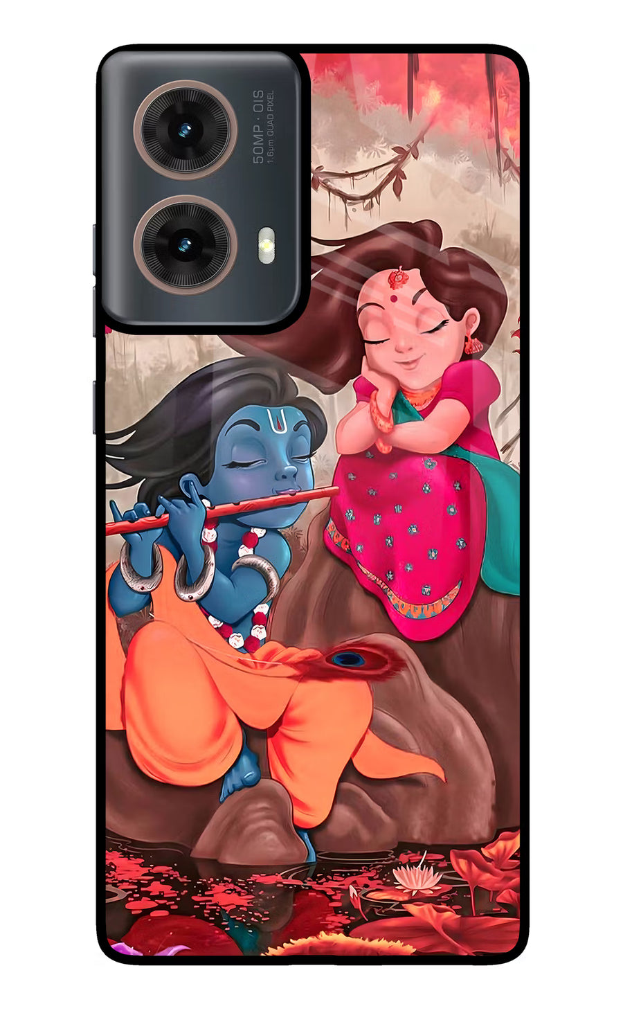 Radhe Krishna Motorola G85 Back Cover, Metal case