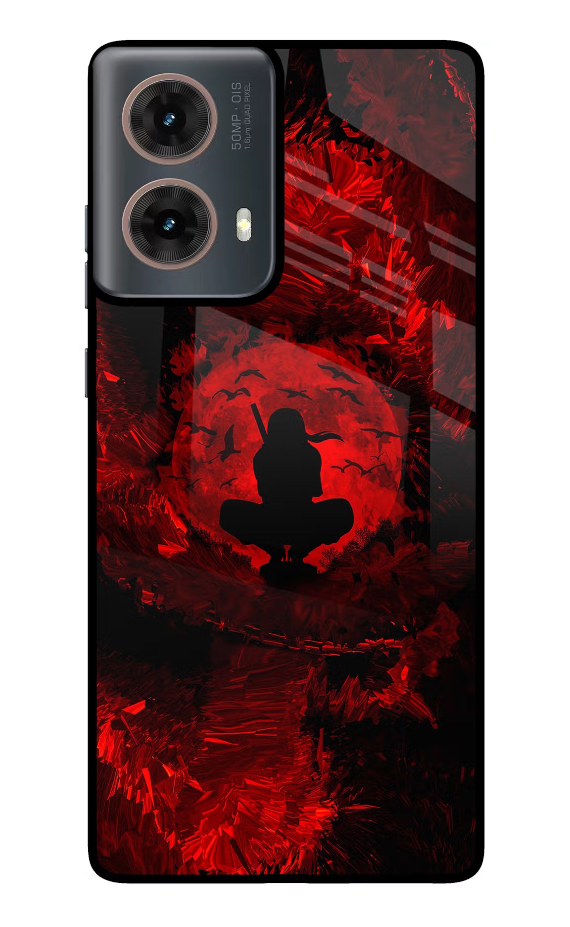 Itachi Uchiha Motorola G85 Glass Case Back Cover by Casekaro