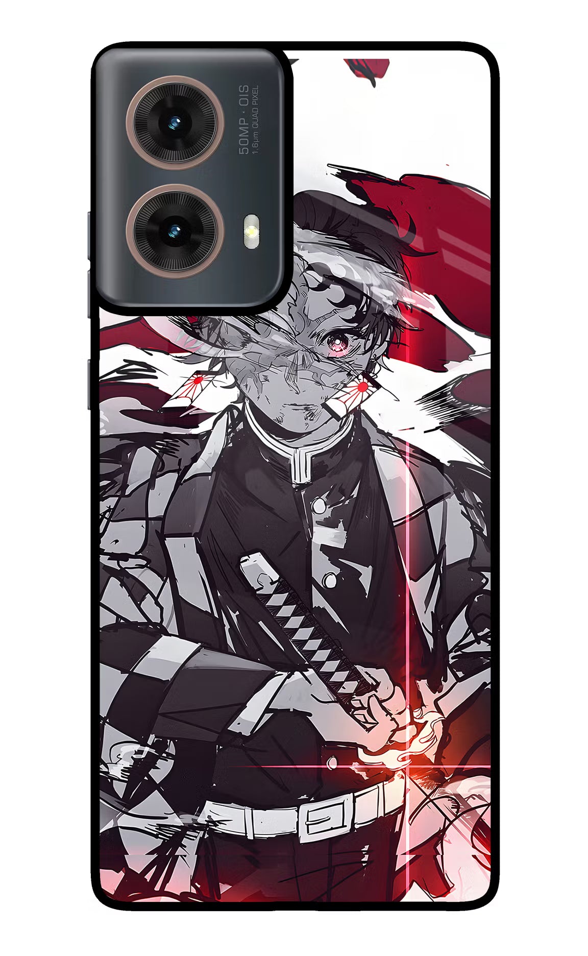 Demon Slayer Motorola G85 Glass Case Back Cover by Casekaro