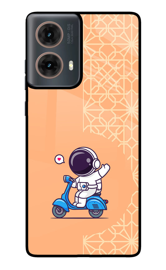 Cute Astronaut Riding Motorola G85 Glass Case