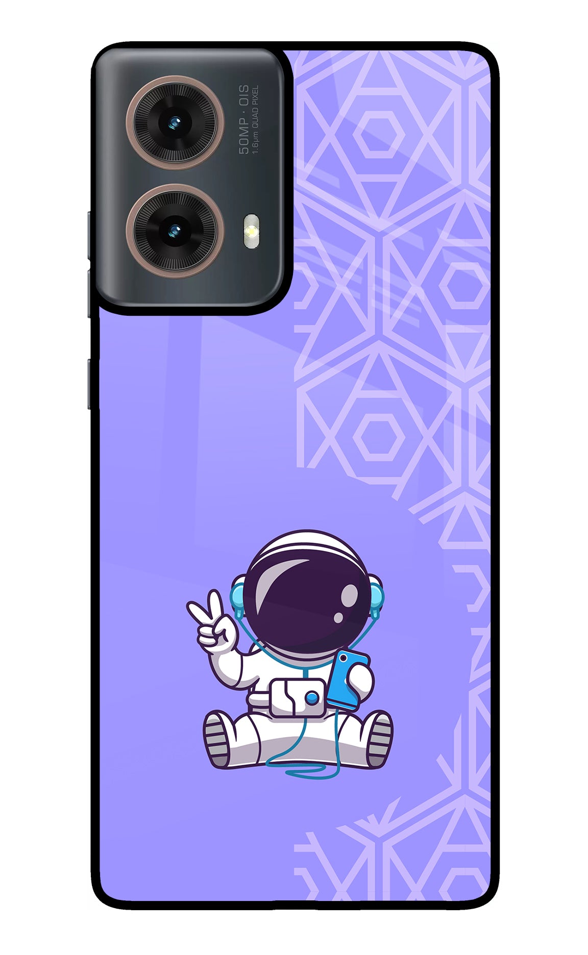 Cute Astronaut Chilling Motorola G85 Glass Case