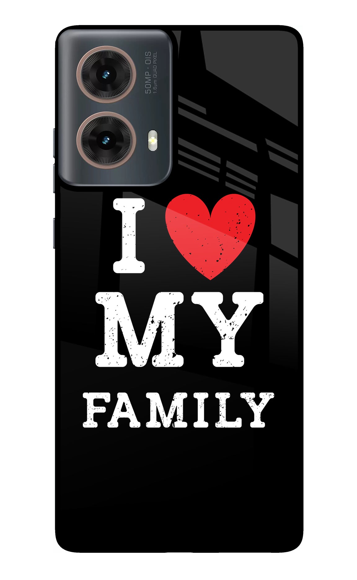 I Love My Family Motorola G85 Glass Case