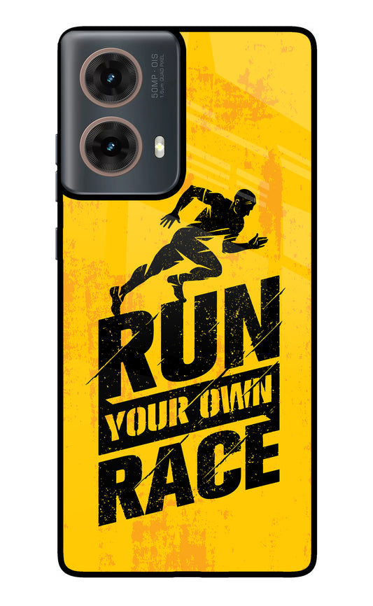 Run Your Own Race Motorola G85 Glass Case